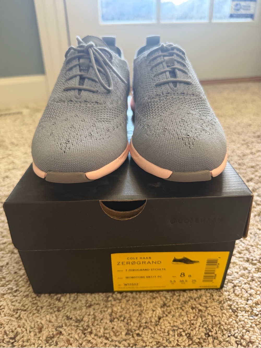 Cole Haan Women’s Gray Knit Sneakers with Pink Accent
